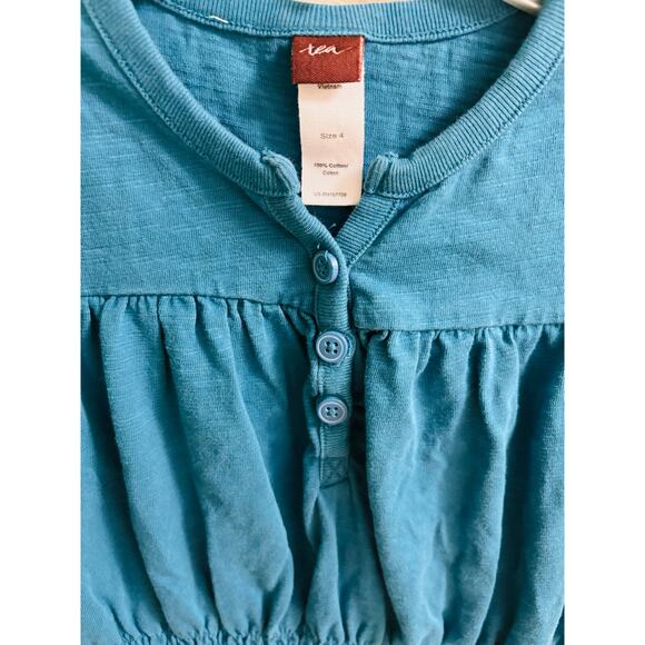 Tea Teal Dress Size 4 EUC 100% Cotton - Picture 3 of 3